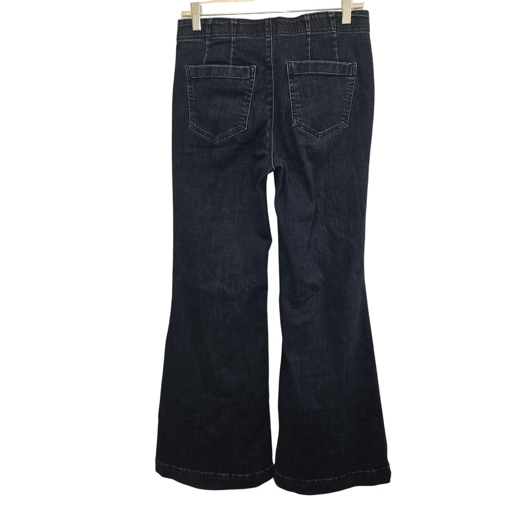 Pilcro Jeans Womens 28 Blue Mid Rise Flare Elastic Waist Stretch Boho Trendy - Picture 9 of 11
